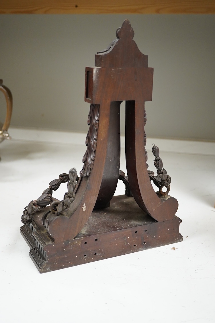 A late 19th century carved mahogany wall bracket, 35cm high